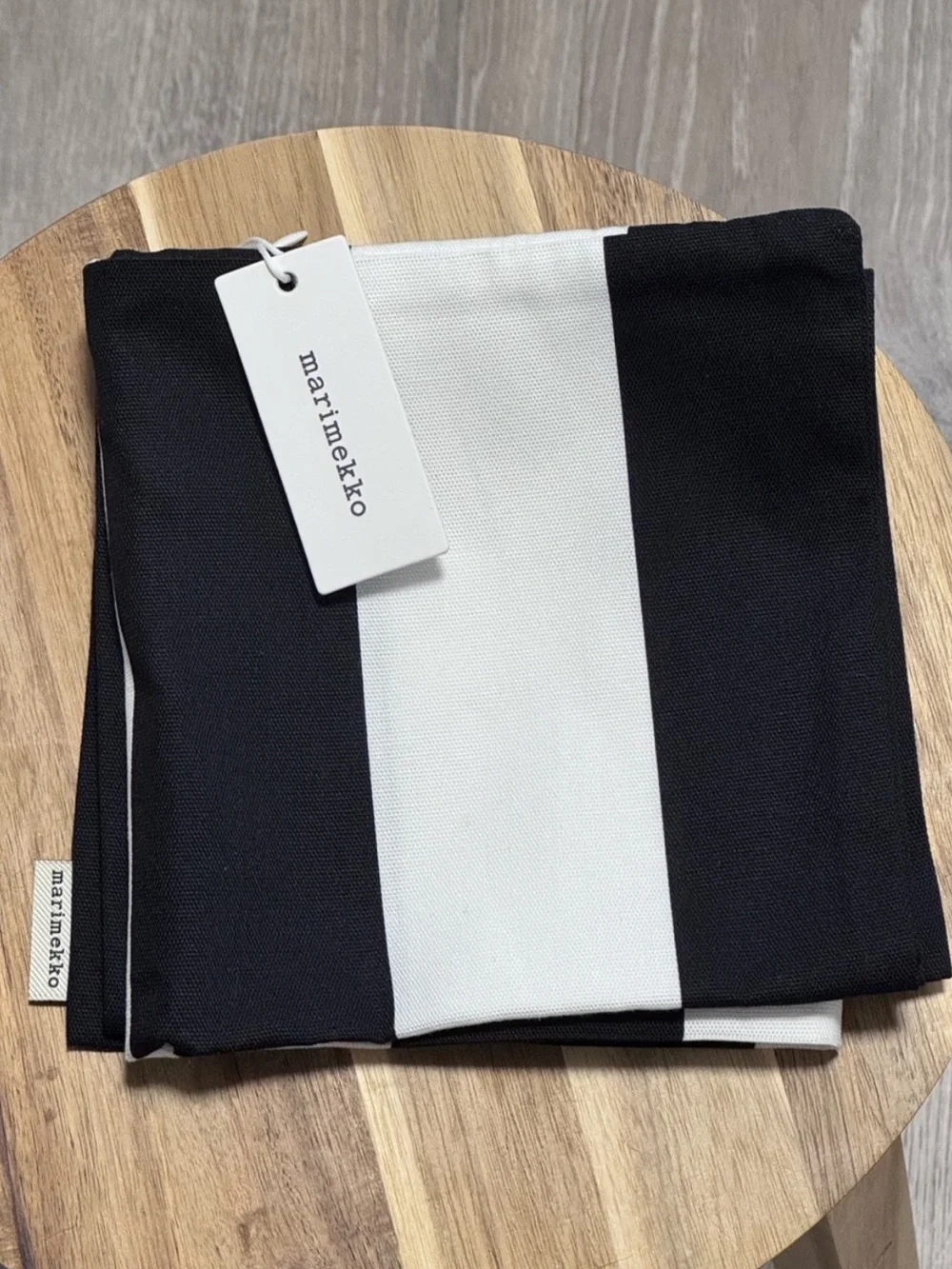 Marimekko Korsi Stripe Cushion Cover 20x20 Black White NWT